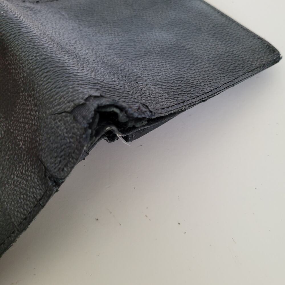 Vintage Louis Vuitton Damier Men's Authentic LV Graphite Bi-Fold Leather Wallet - Picture 12 of 13